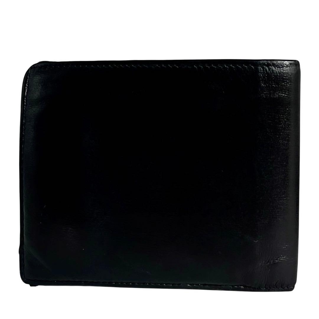 希少✨サンローラン 二つ折り財布 YSL カサンドラ レザー ロゴ ブラック
