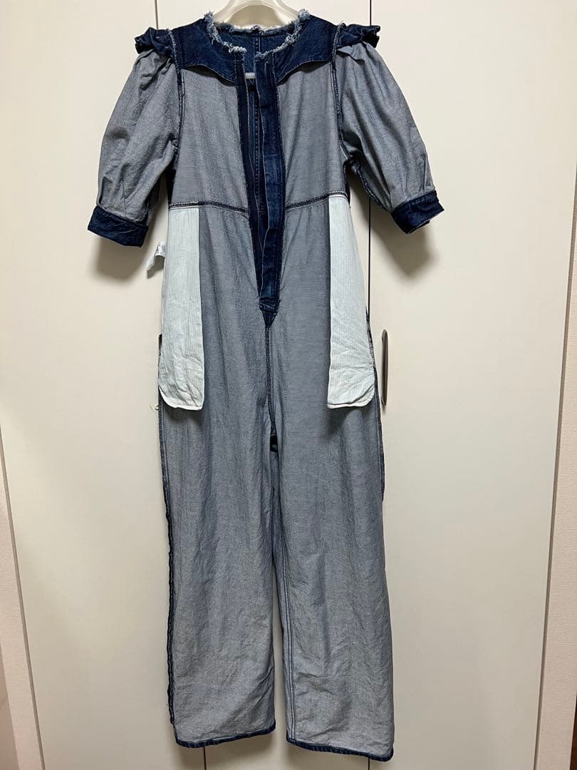 IENA アッパーハイツ　パフスリーブオールインワン