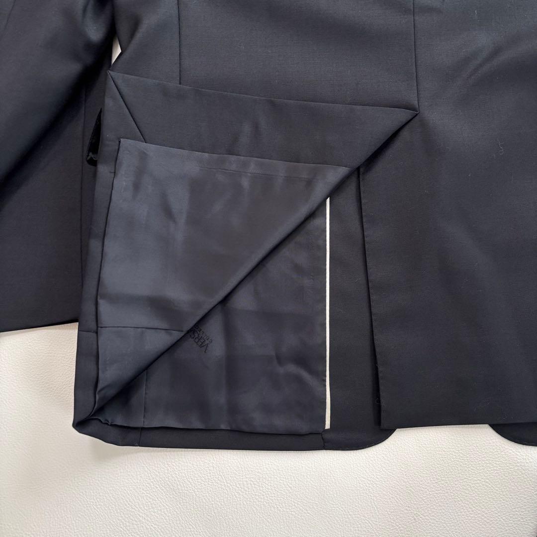 美品 ヴェルサーチ スーツ セットアップ XLサイズ 無地 裏地ロゴ 濃紺