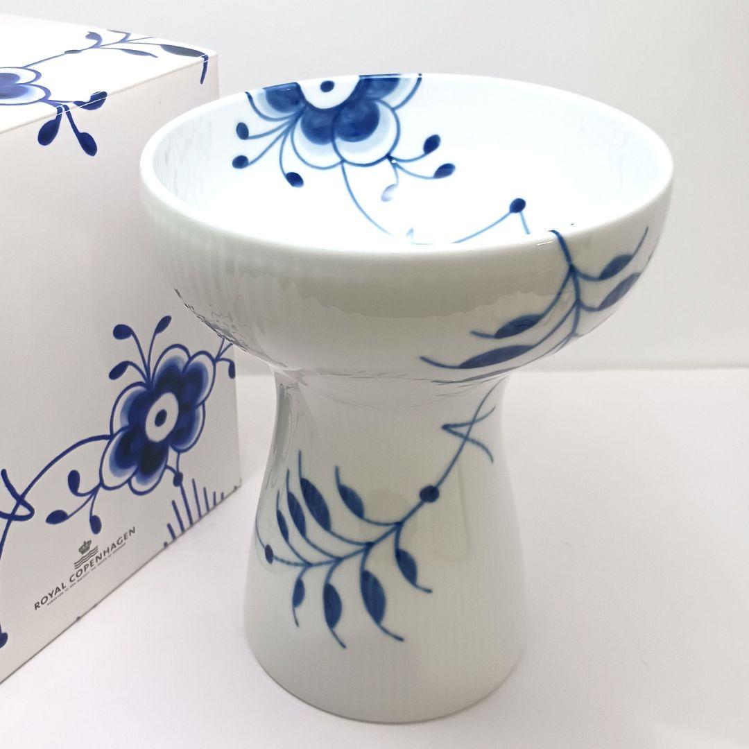 Y3332-7 ロイヤルコペンハーゲン ブルーフルーテッドメガ 大型花瓶 箱付