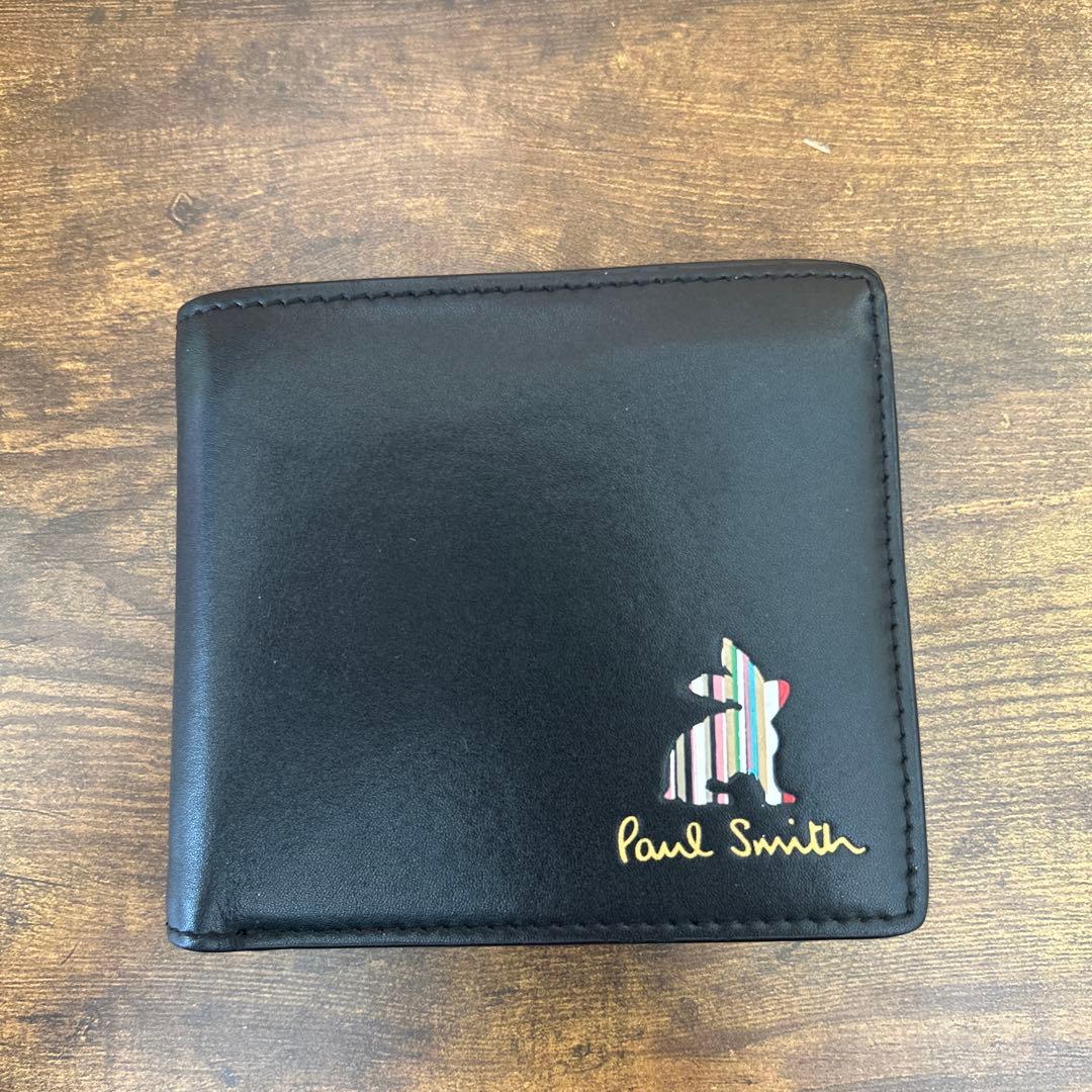 ポールスミス マーケトリーブライトストライプ ラビット 二つ折り財布