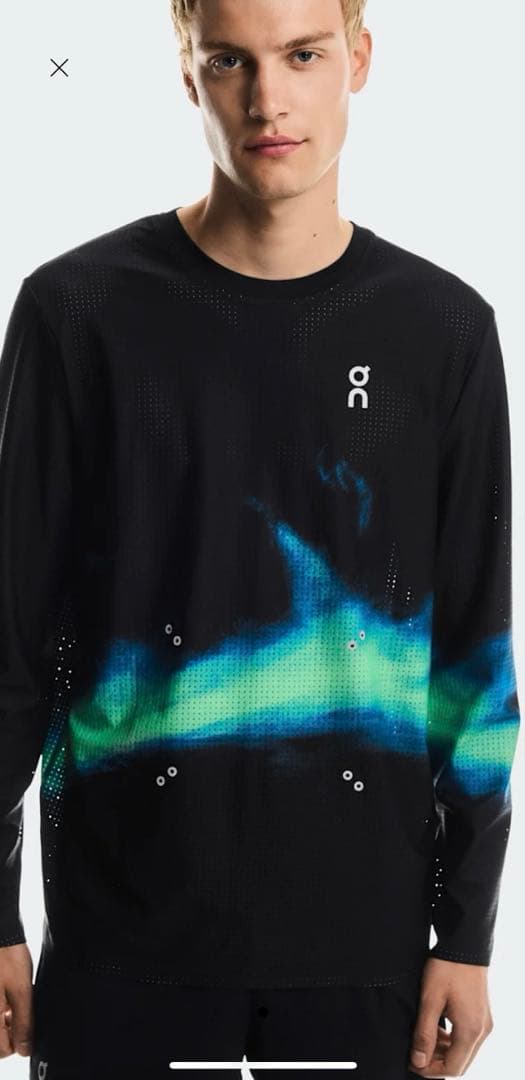 ON ウェア長袖Tシャツ ブラック・グラデーション海外Ｍサイズ