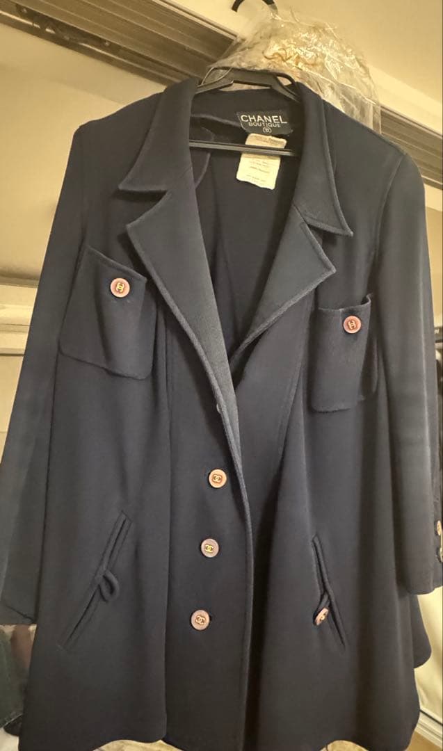 CHANEL テーラードジャケット ネイビー 36 ビンテージ　エレガント　希少
