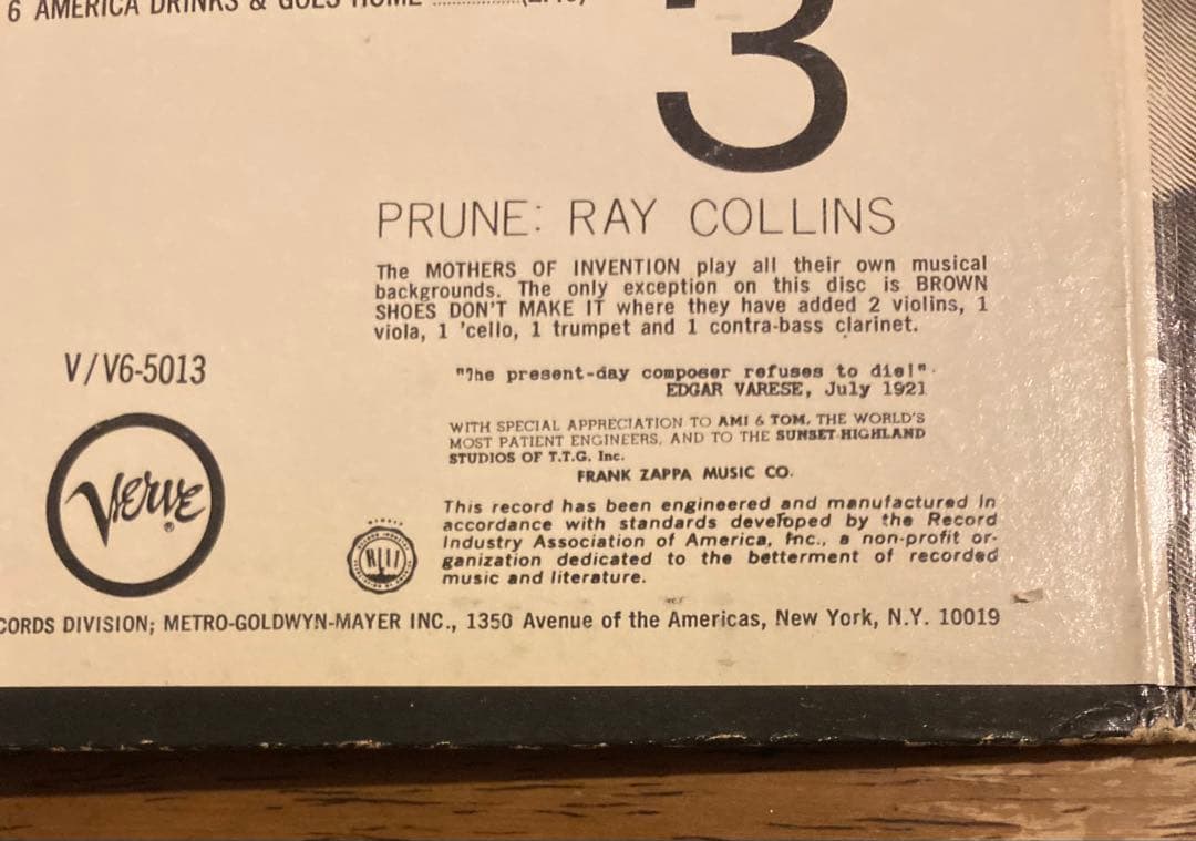 ■高音質USオリジナル盤■FRANK ZAPPA / THE MOTHERS O