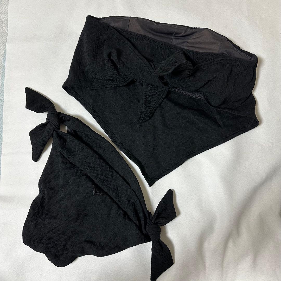 【値下げ‼️】ROXY バンドゥビキニ ブラック ベアトップシルエット Lサイズ