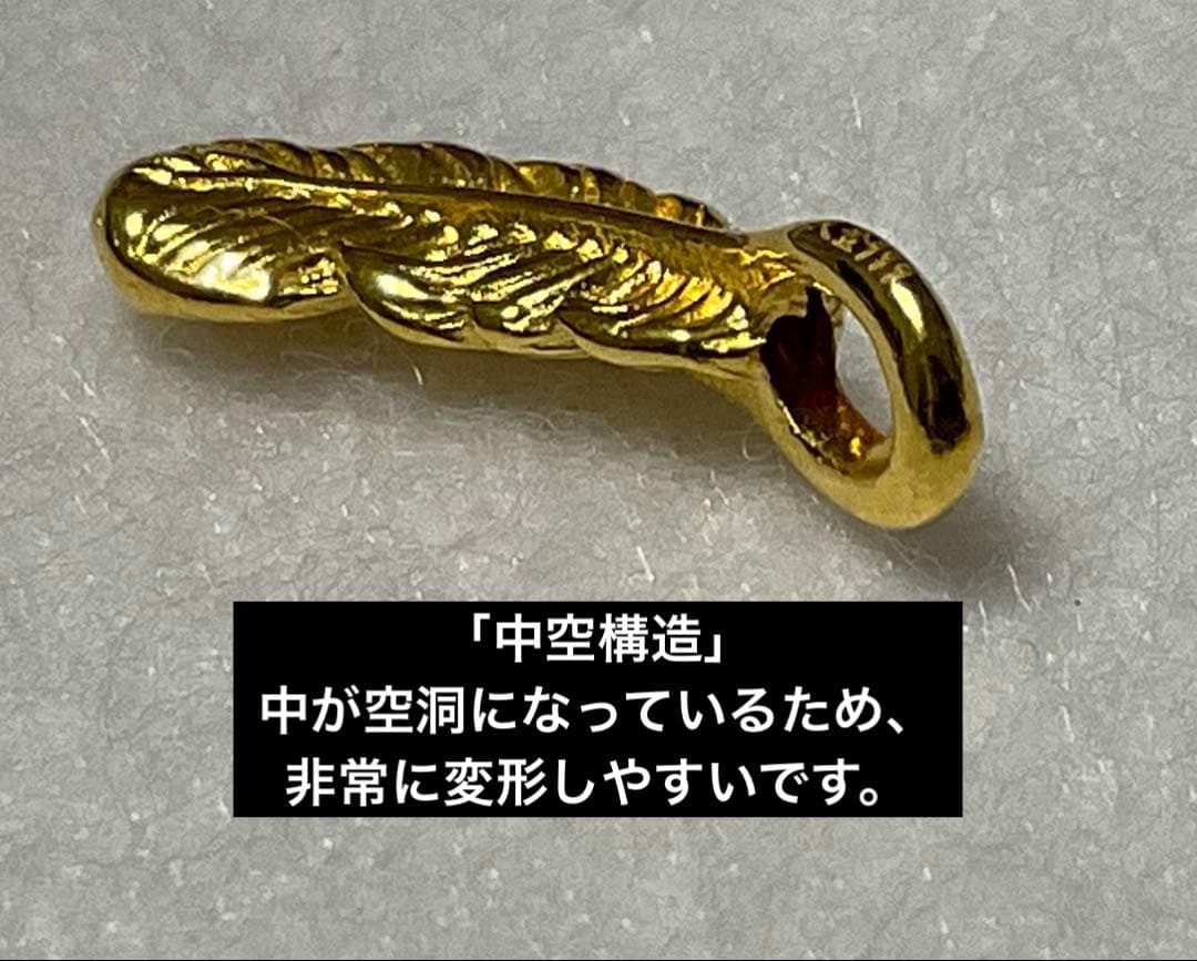 K24　羽根のペンダントトップ　約15mm　足金999刻印