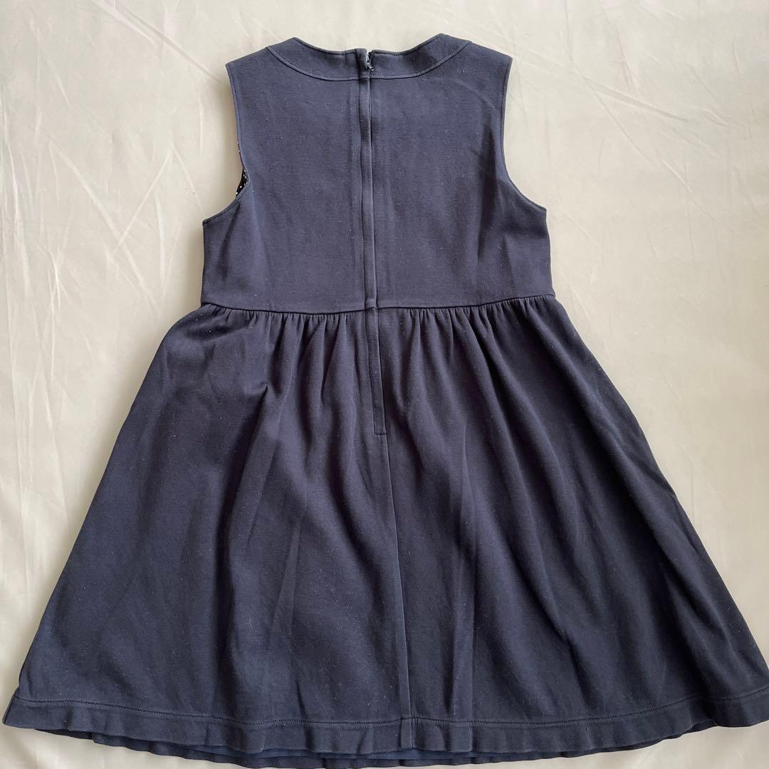 ファミリア紺リボン刺繍ワンピース　120＆トッカ130ダウン