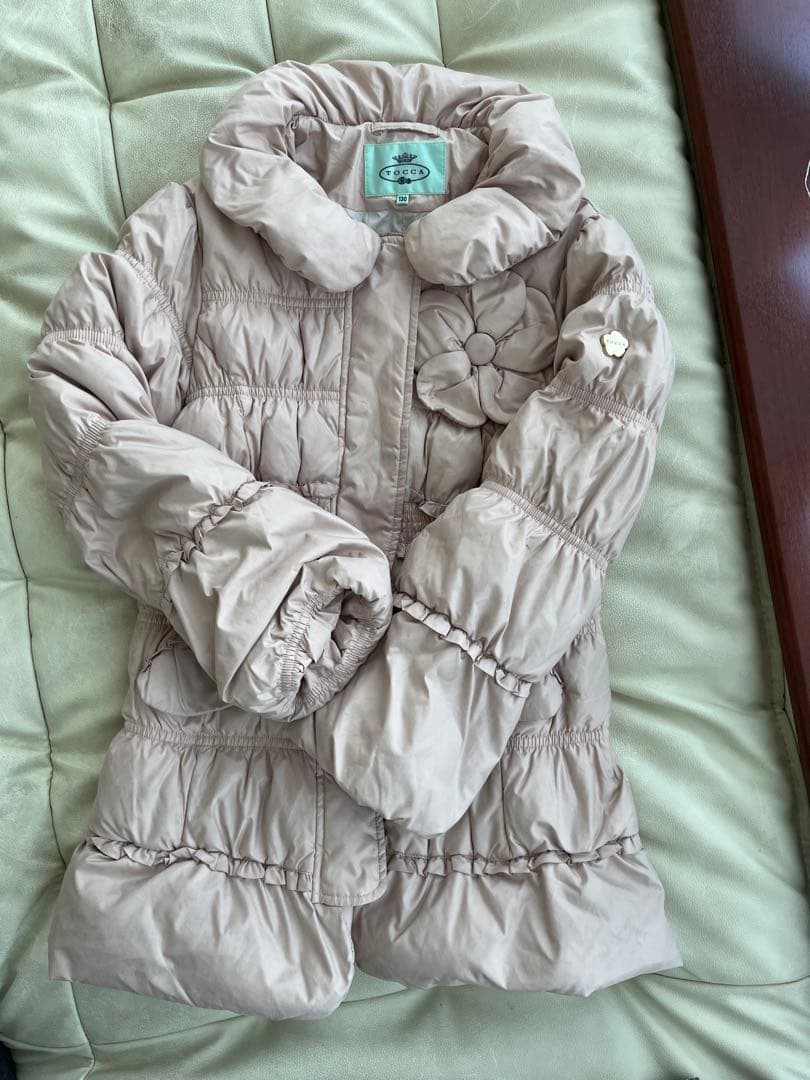 ファミリア紺リボン刺繍ワンピース　120＆トッカ130ダウン