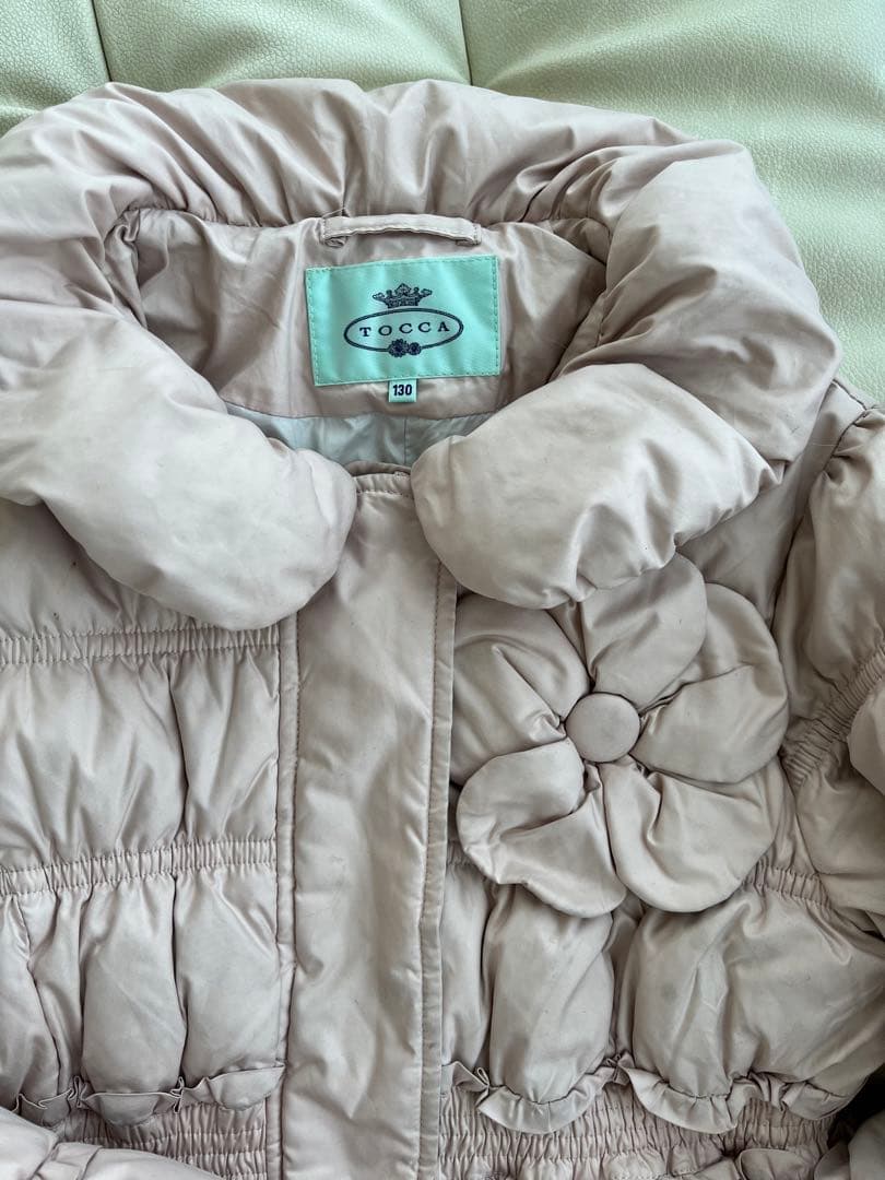 ファミリア紺リボン刺繍ワンピース　120＆トッカ130ダウン