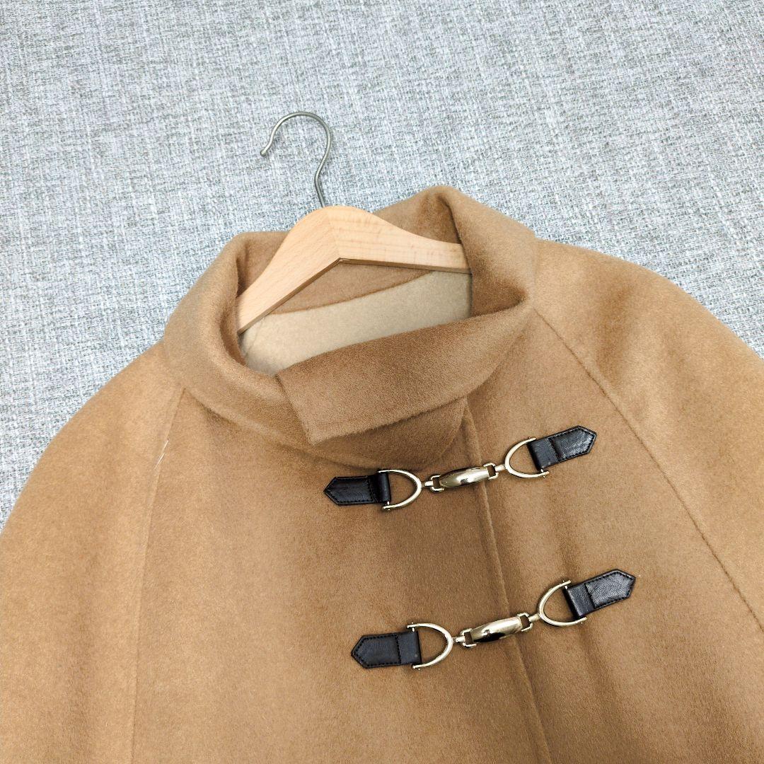 アツロウタヤマ　ウールポンチョ　ウールコート　ベージュ　着用感のない美品