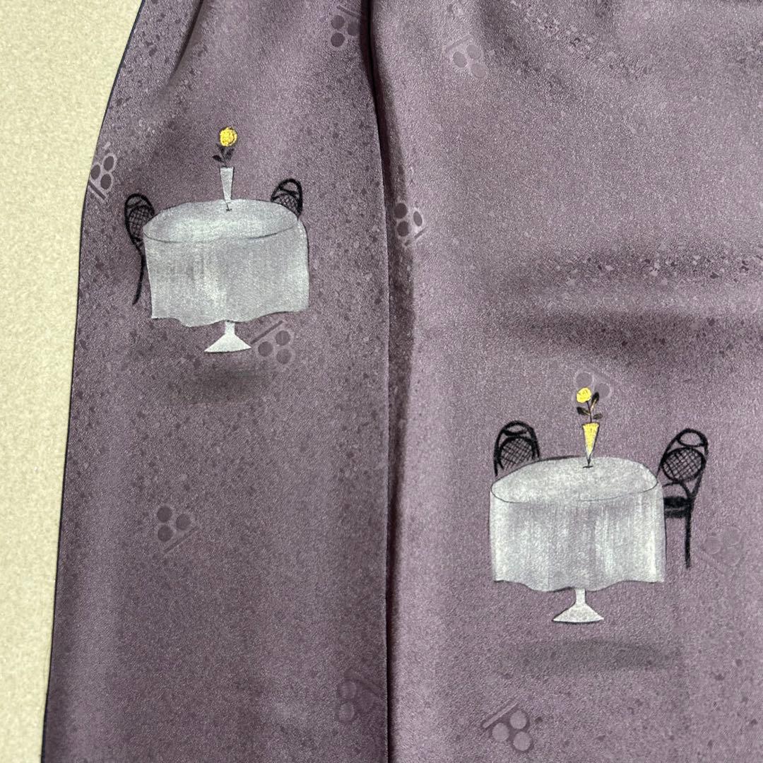 【 値下げ 】 一蔵謹製　八掛がオシャレ！　表もボーダーでオシャレな訪問着４１３