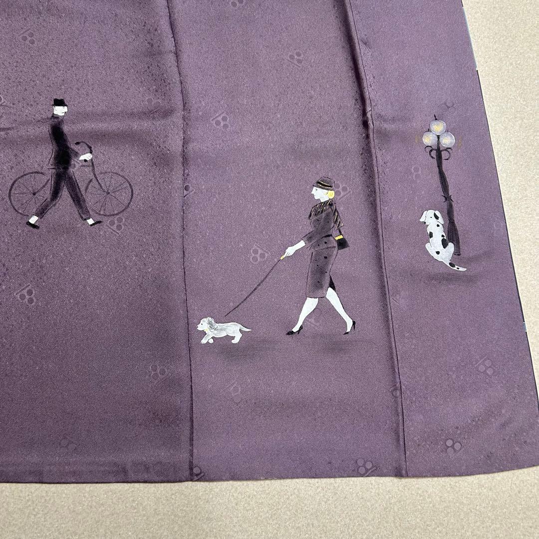 【 値下げ 】 一蔵謹製　八掛がオシャレ！　表もボーダーでオシャレな訪問着４１３