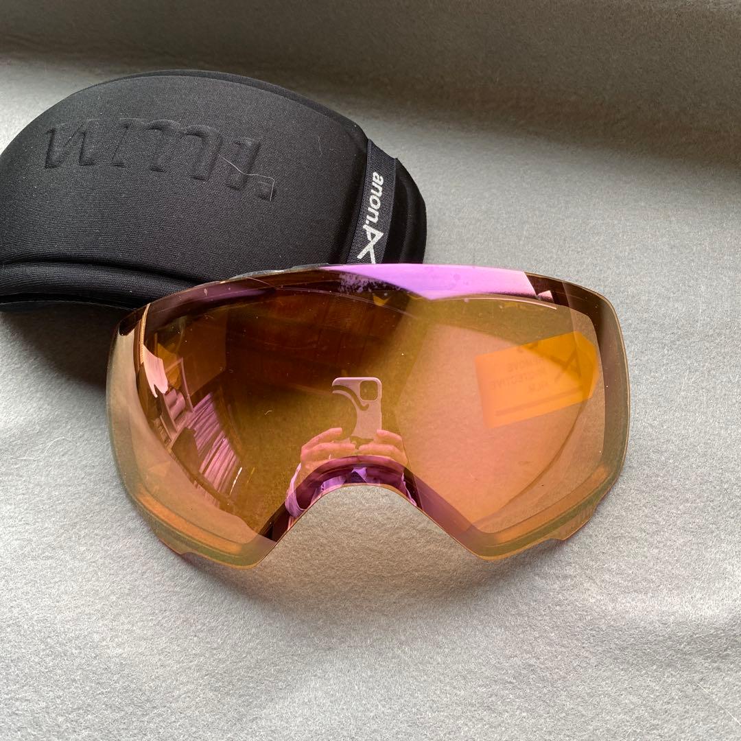 anon 【ｗｍ１】ゴーグル ミラースペアレンズ ピンク ケース付き