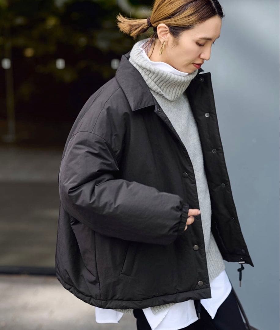 【美品】今期 FRAMeWORK 撥水防風ポンチョコート 38 黒