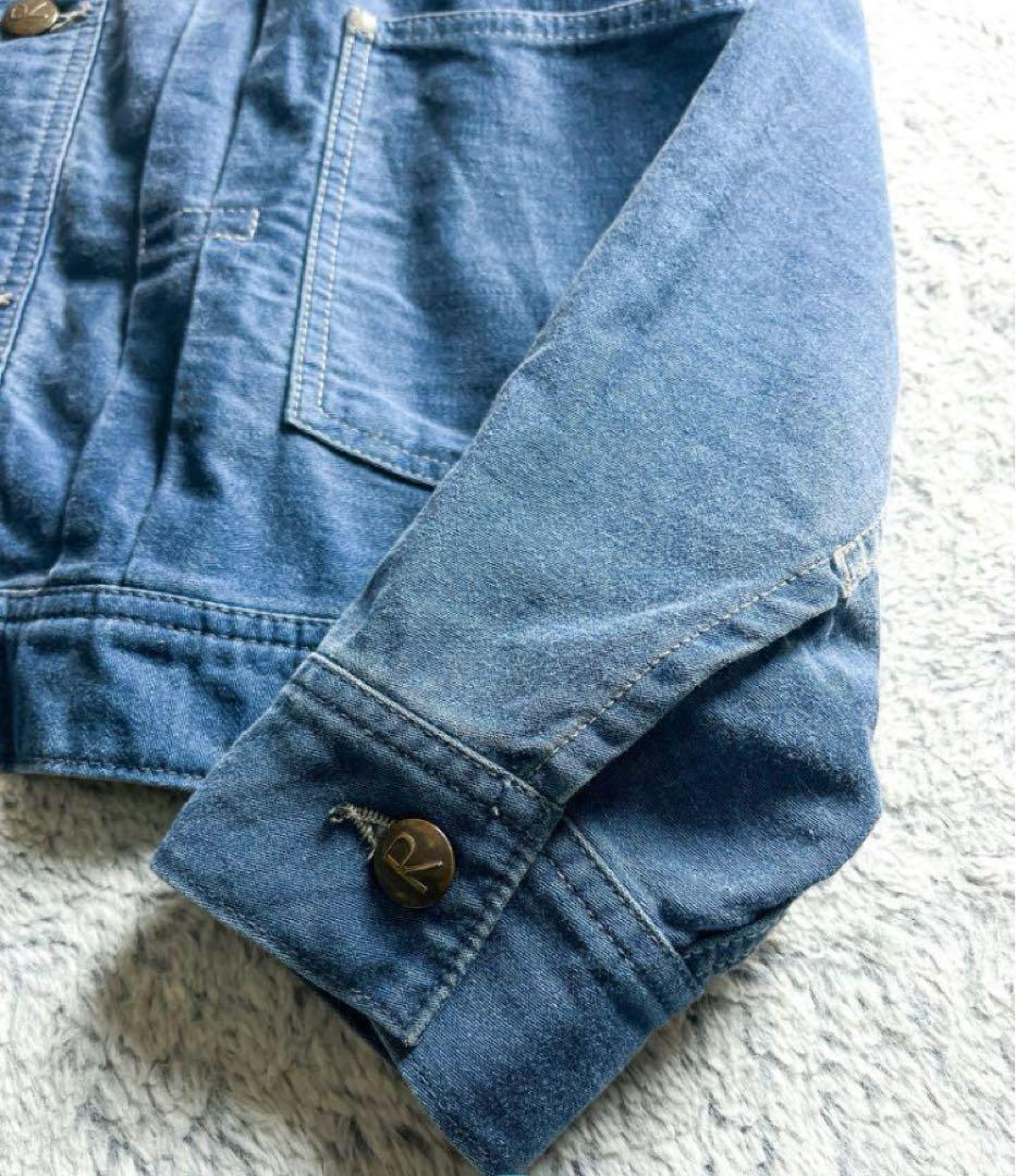 【45R】45rpm コットン100% インディゴ 麦サテンの908Gジャン 2