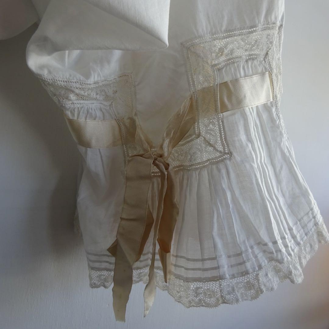 フランス アンティーク ドロワーズ ペチコート リボン レース