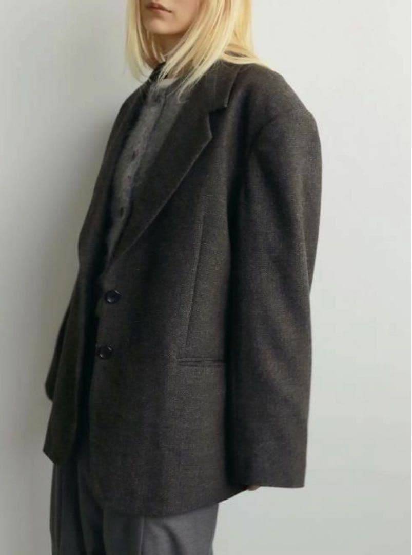 anuke Herringbone Wool Jacket ブラウン　36
