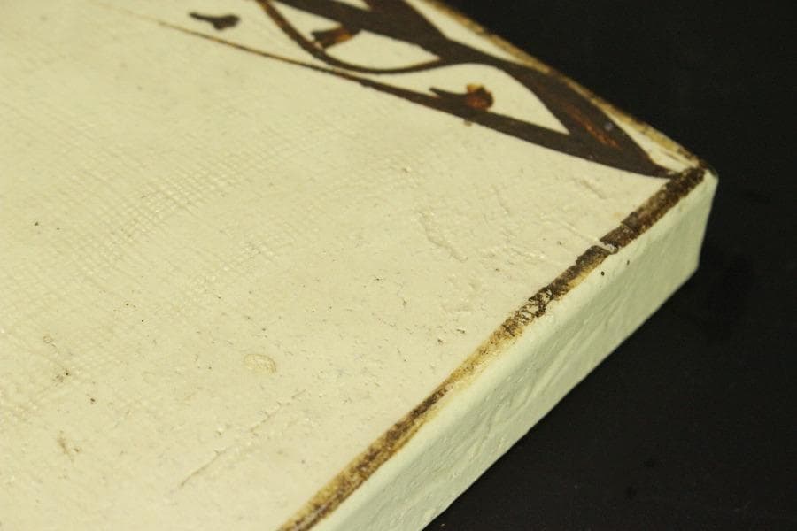 茶道具 織部 敷瓦 オリベ 美品(A185)