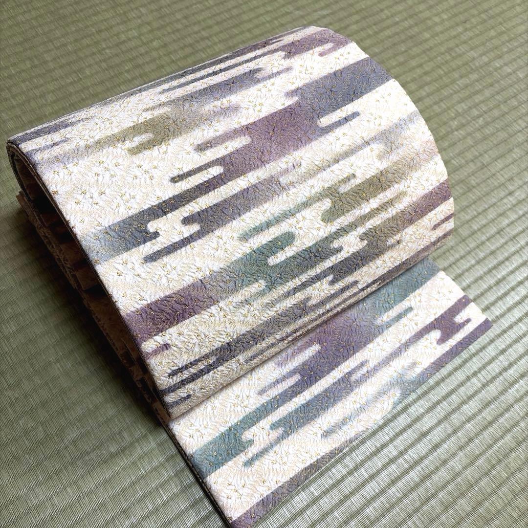 専用ページ　正絹　全通袋帯《かすみ模様》