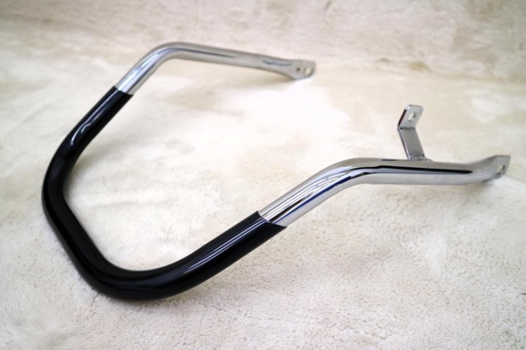 Ｚ４００ＦＸ　タンデムバー　メッキ×黒　/ブラック ゴム巻き 丸型