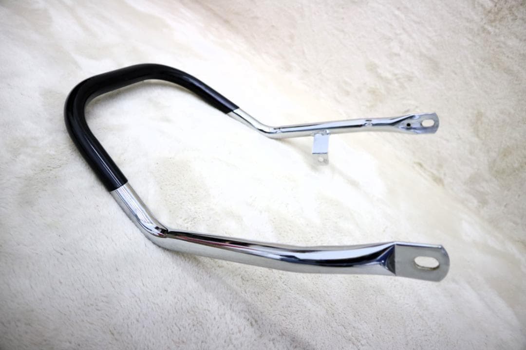 Ｚ４００ＦＸ　タンデムバー　メッキ×黒　/ブラック ゴム巻き 丸型