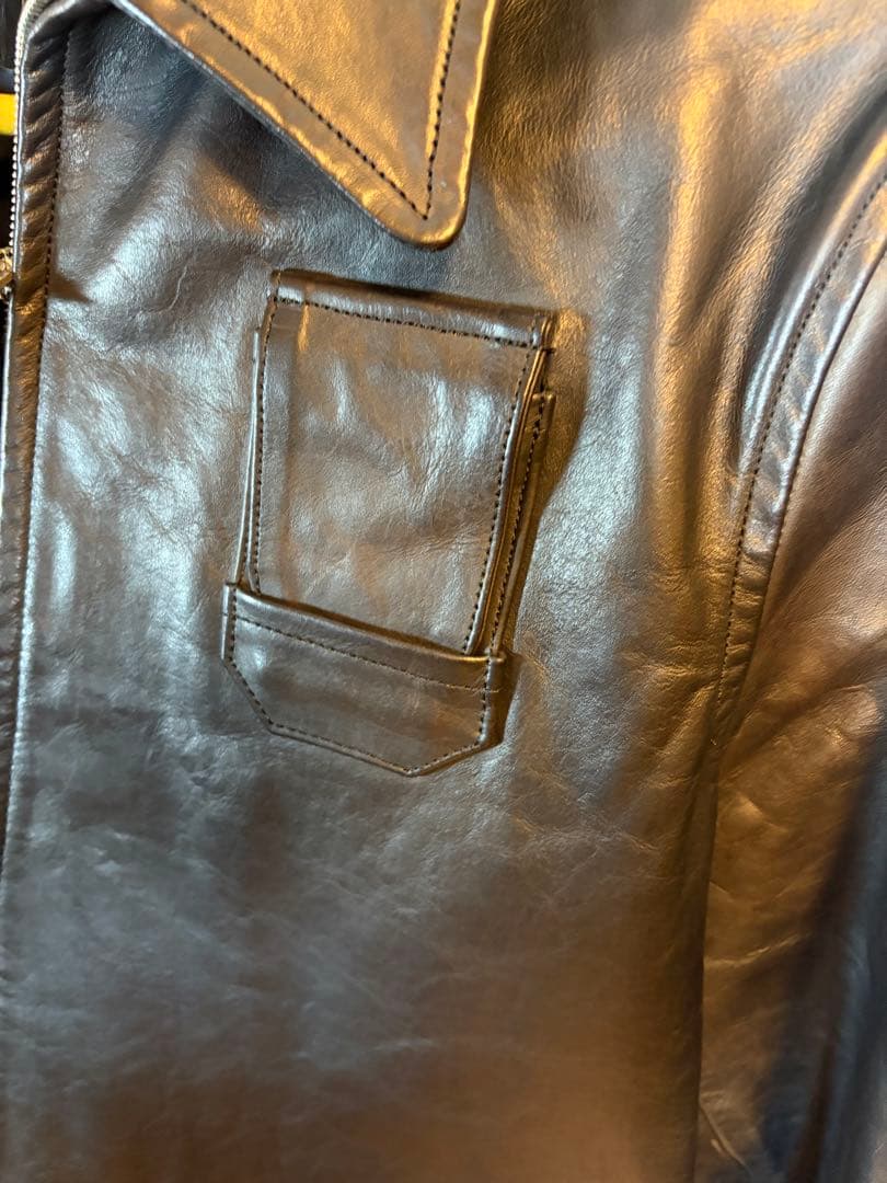 Varde77 × vasco レザーブルゾン ブラック サイズ3