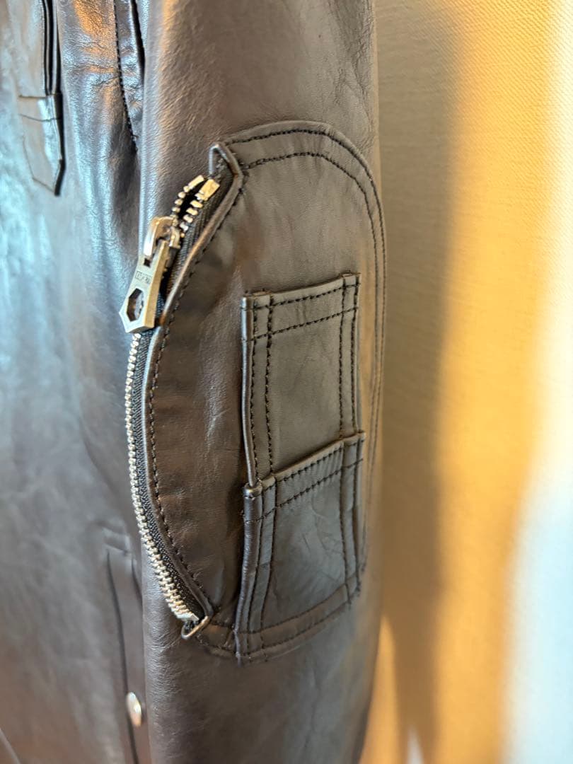 Varde77 × vasco レザーブルゾン ブラック サイズ3