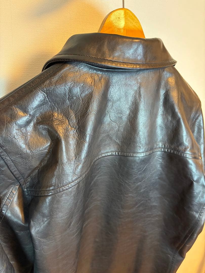 Varde77 × vasco レザーブルゾン ブラック サイズ3