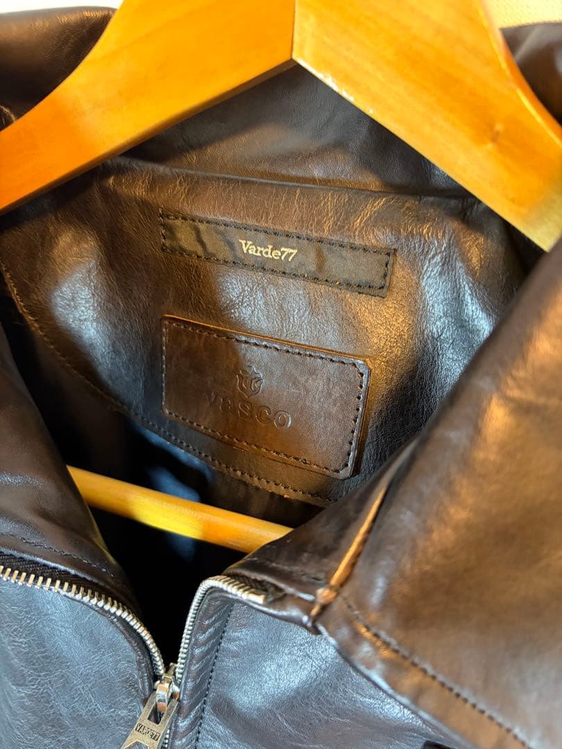 Varde77 × vasco レザーブルゾン ブラック サイズ3