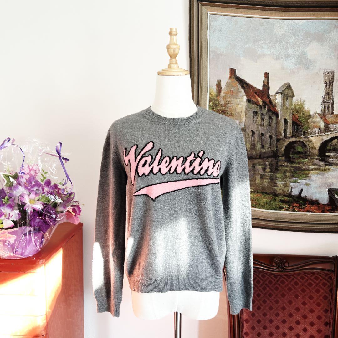 美品VALENTINO ヴァレンティノ ロゴ　インターシャ カシミヤ　セーター