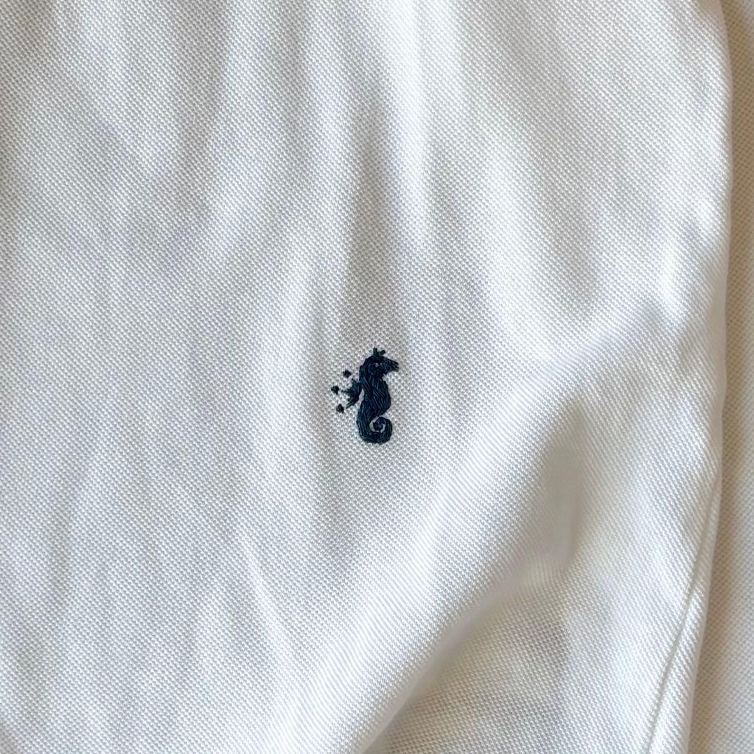 タグ付き✨45R スーピマカノコの33色四角ポロ　R刺繍　パールホワイト　2