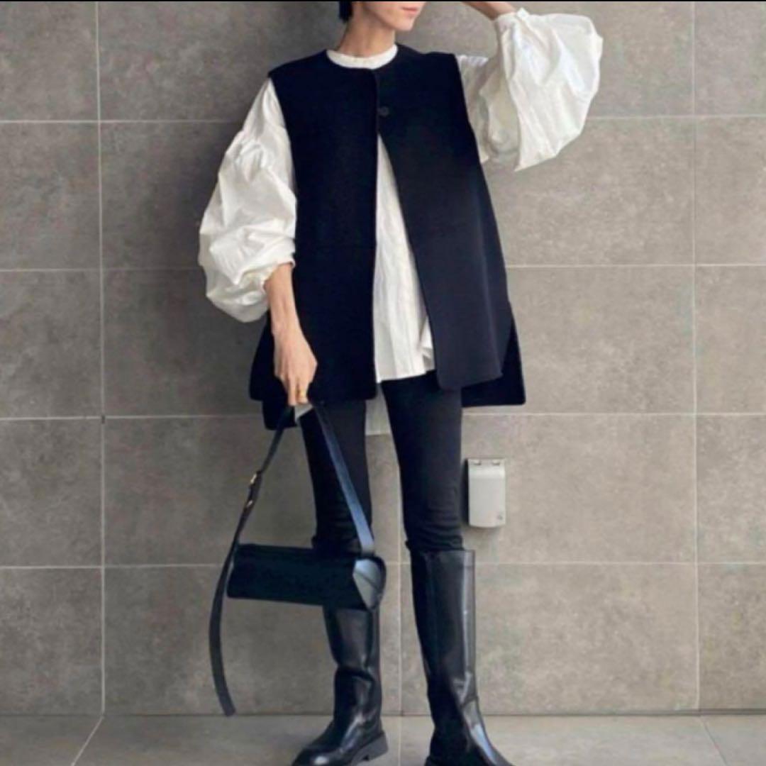 【美品】machatt リバーウールベスト ブラック