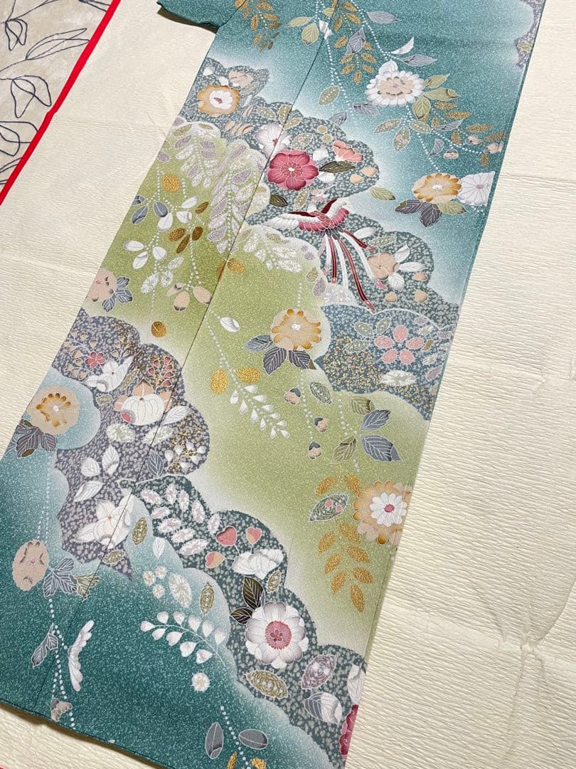 訪問着フルセット　辻ヶ花　絞り　金彩　正絹　鳳凰　唐織　丹後ちりめん