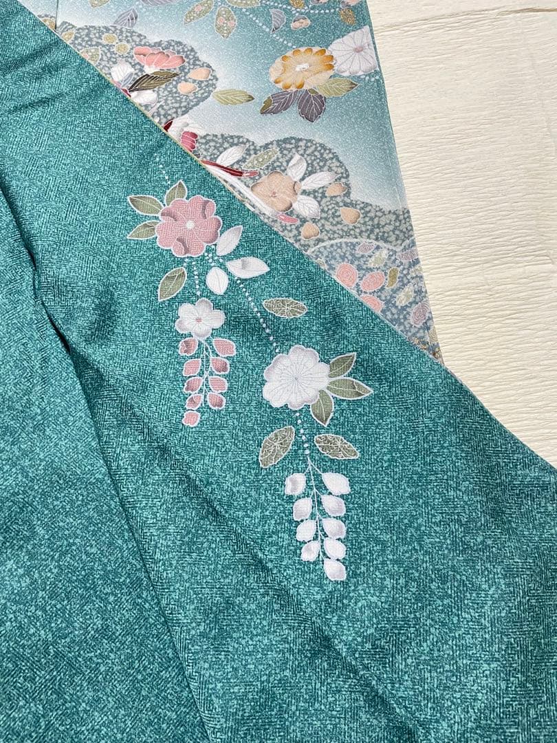 訪問着フルセット　辻ヶ花　絞り　金彩　正絹　鳳凰　唐織　丹後ちりめん