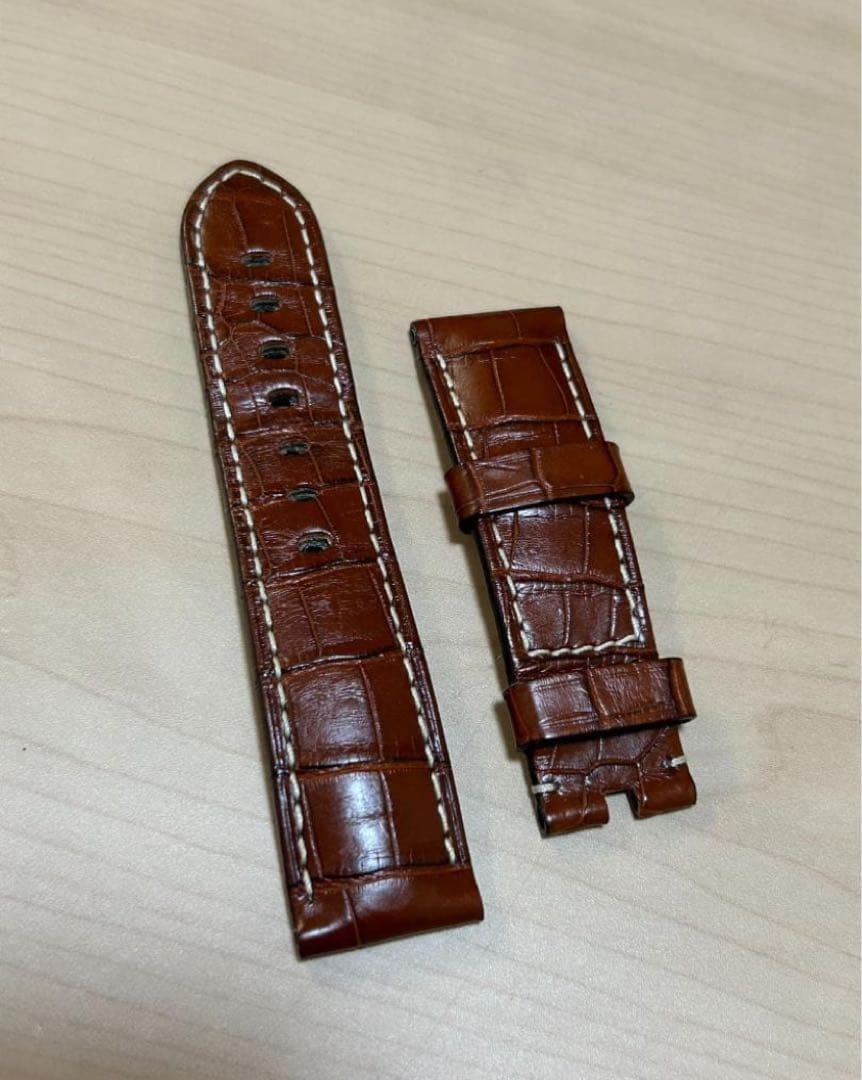 極美品 純正 パネライ PANERAI レザーベルト 茶色　22/20mm