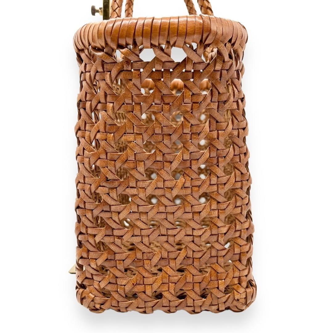 【極美品】45R　レザーメッシュ　編み込みトートバッグ　ブラウン　45rpm