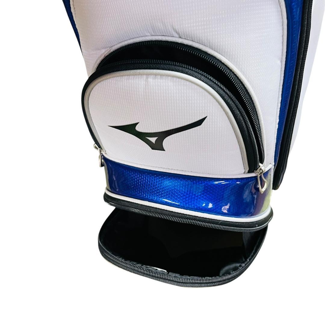 Mizuno ゴルフキャディバッグ 9.5型 ホワイト/ブルー