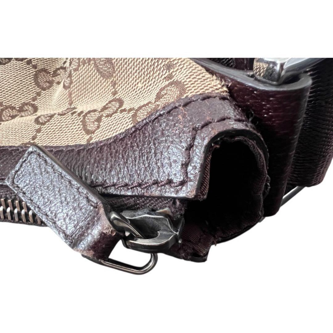 GUCCI グッチ ロゴ GG柄 キャンバス ハーフムーン ワンショルダーバッグ