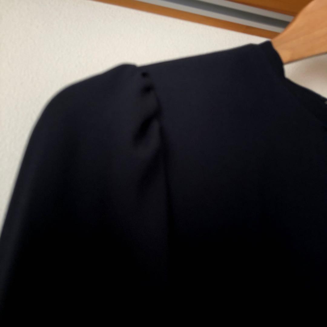 CELFORD 38 ネイビーリボン付き 長袖プリーツワンピース卒業式　結婚式