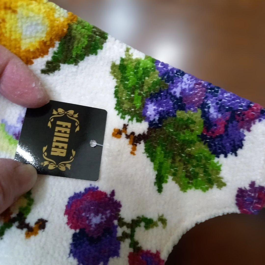 タグ付き未使用　フェイラー　シェニール織ブルゴーニュ婦人用前当て付きエプロン