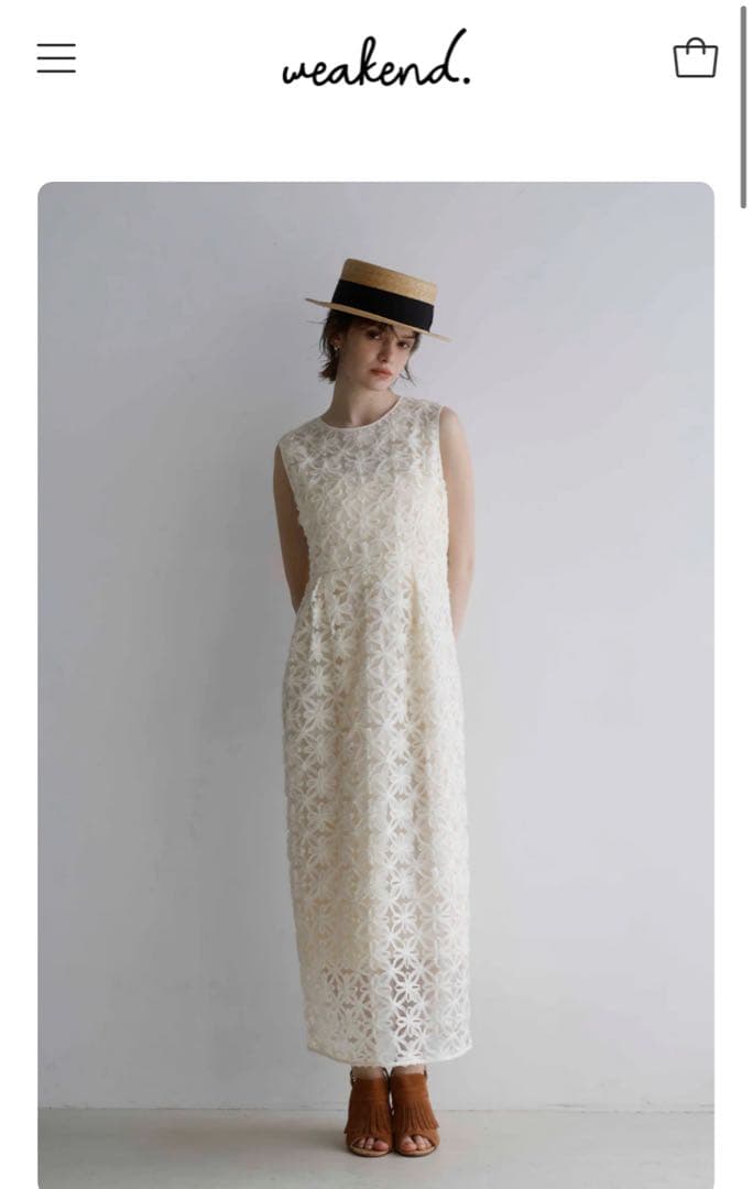 【新品未使用タグ付き】weakend エンブロイダリーワンピース 深海