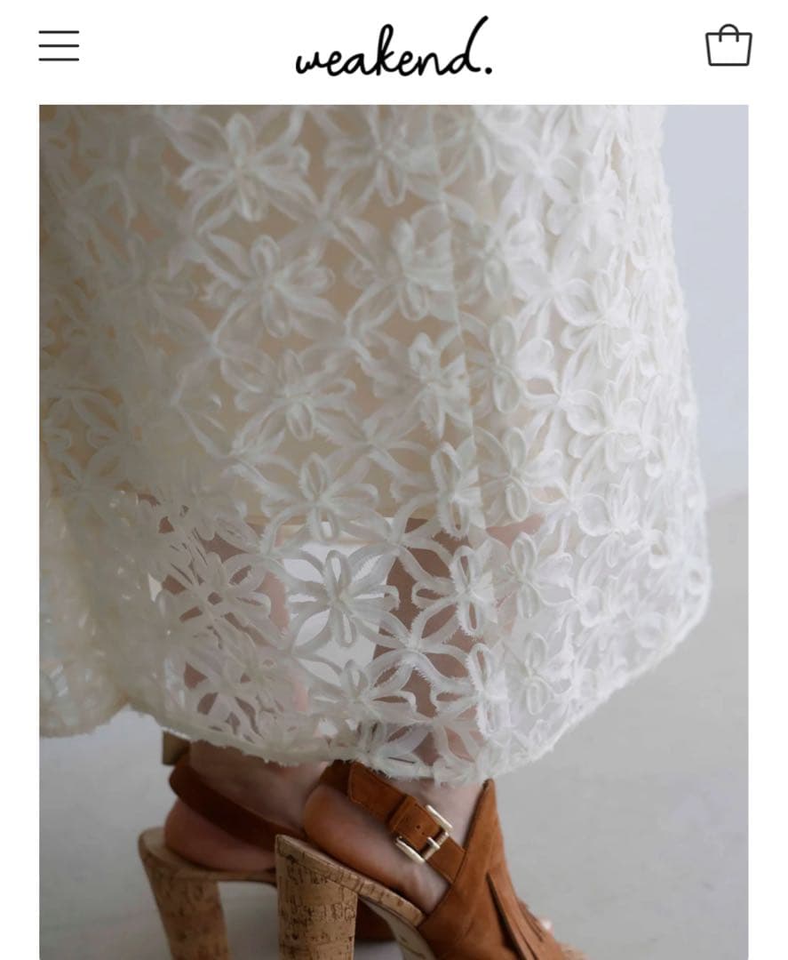 【新品未使用タグ付き】weakend エンブロイダリーワンピース 深海