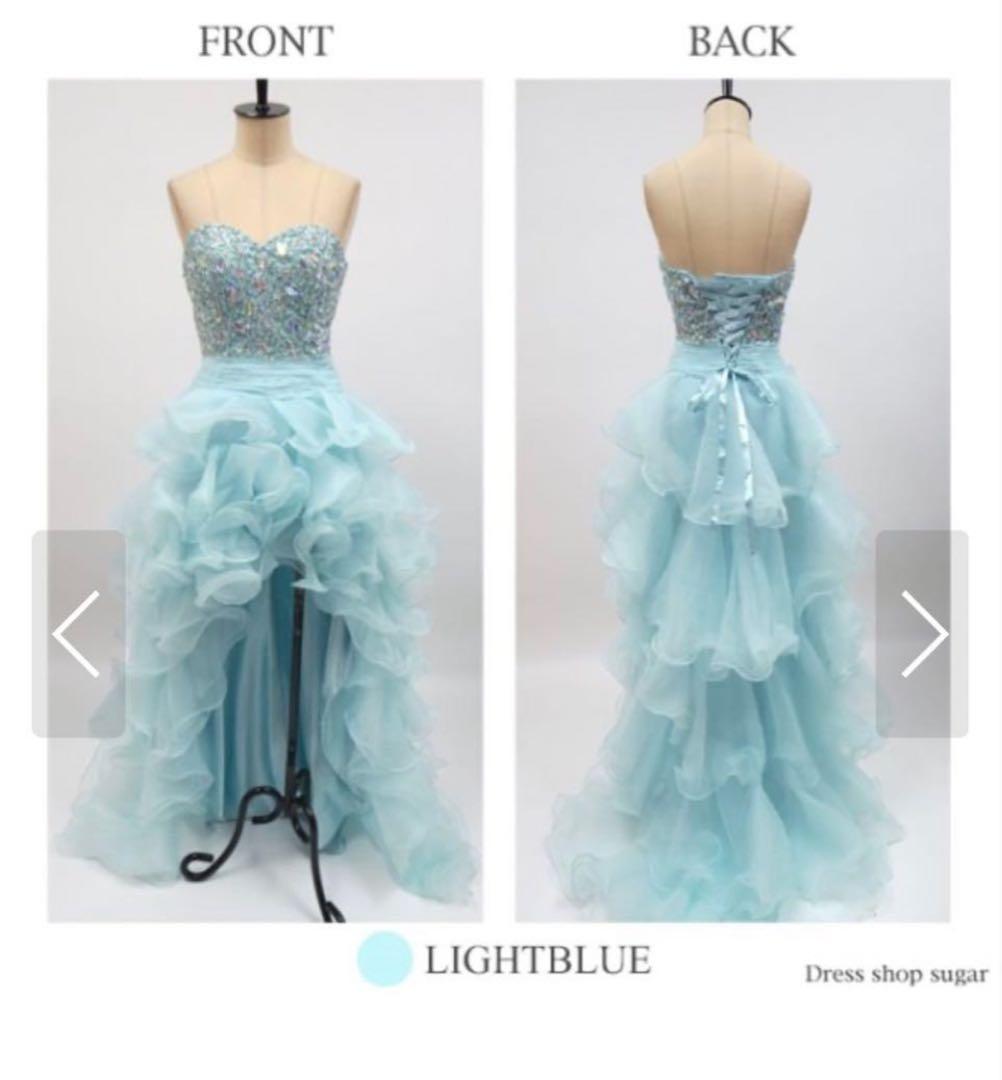 S*様 水色フリルドレス ビーズ刺繍　AR sugar