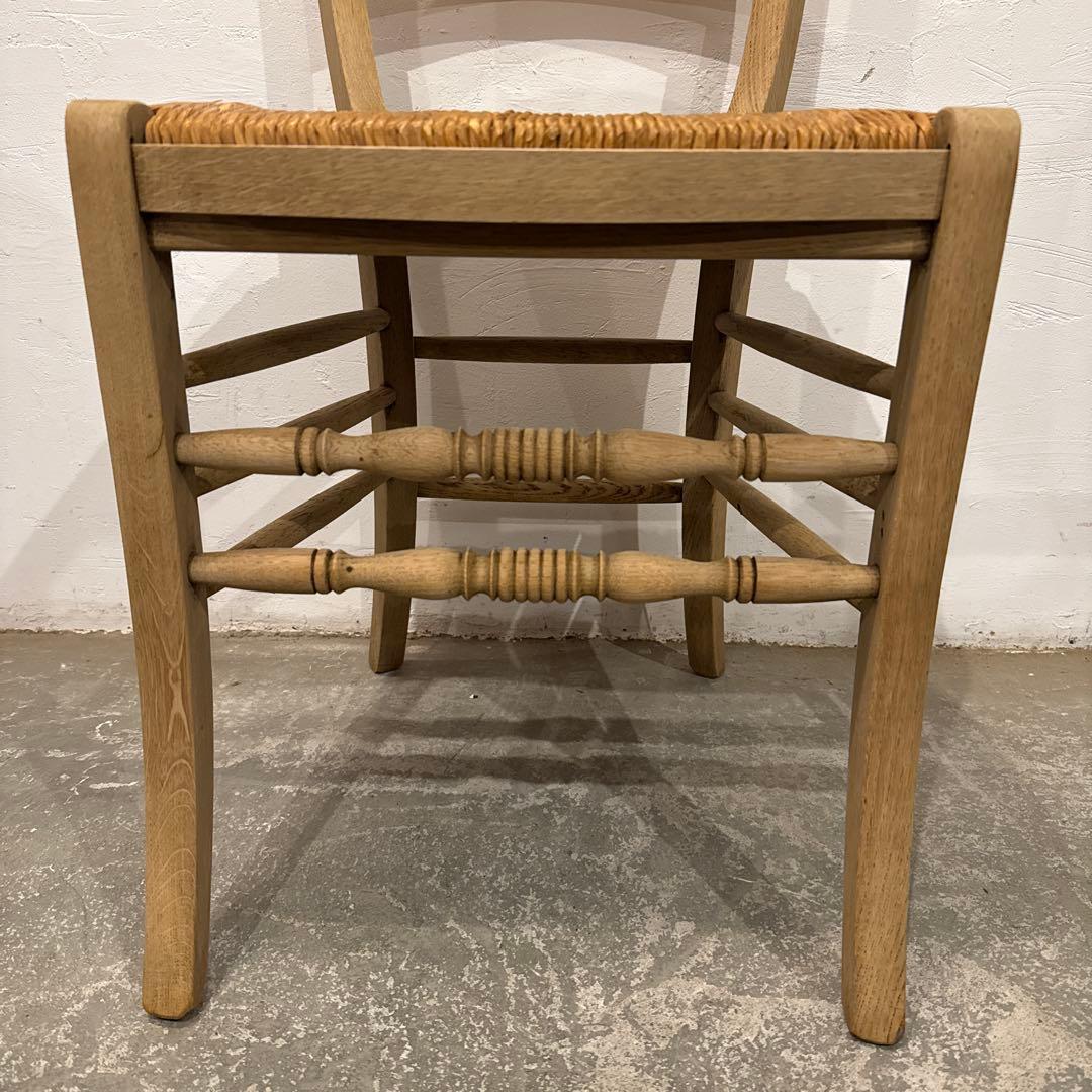 ダイニングチェア　カフェチェア　藁座面　剥離　3