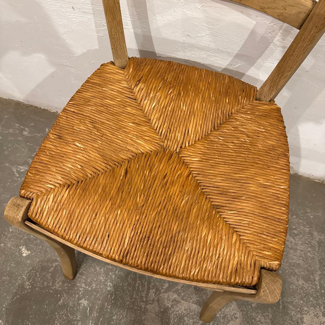 ダイニングチェア　カフェチェア　藁座面　剥離　3