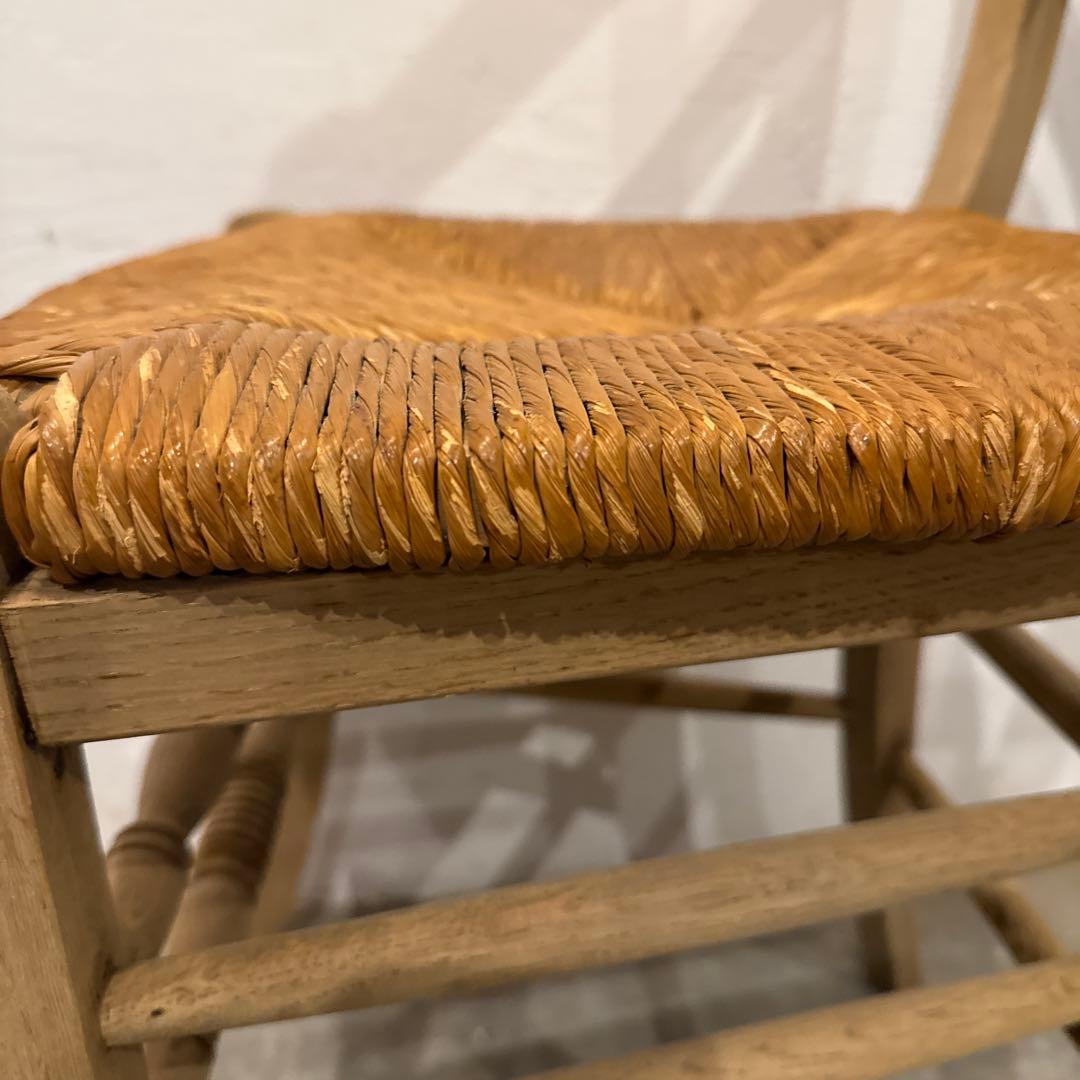 ダイニングチェア　カフェチェア　藁座面　剥離　3