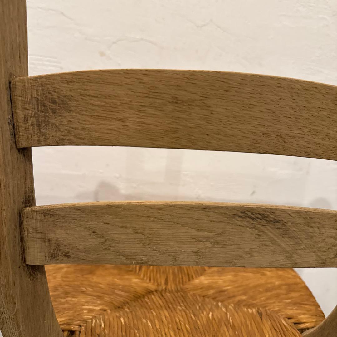 ダイニングチェア　カフェチェア　藁座面　剥離　3