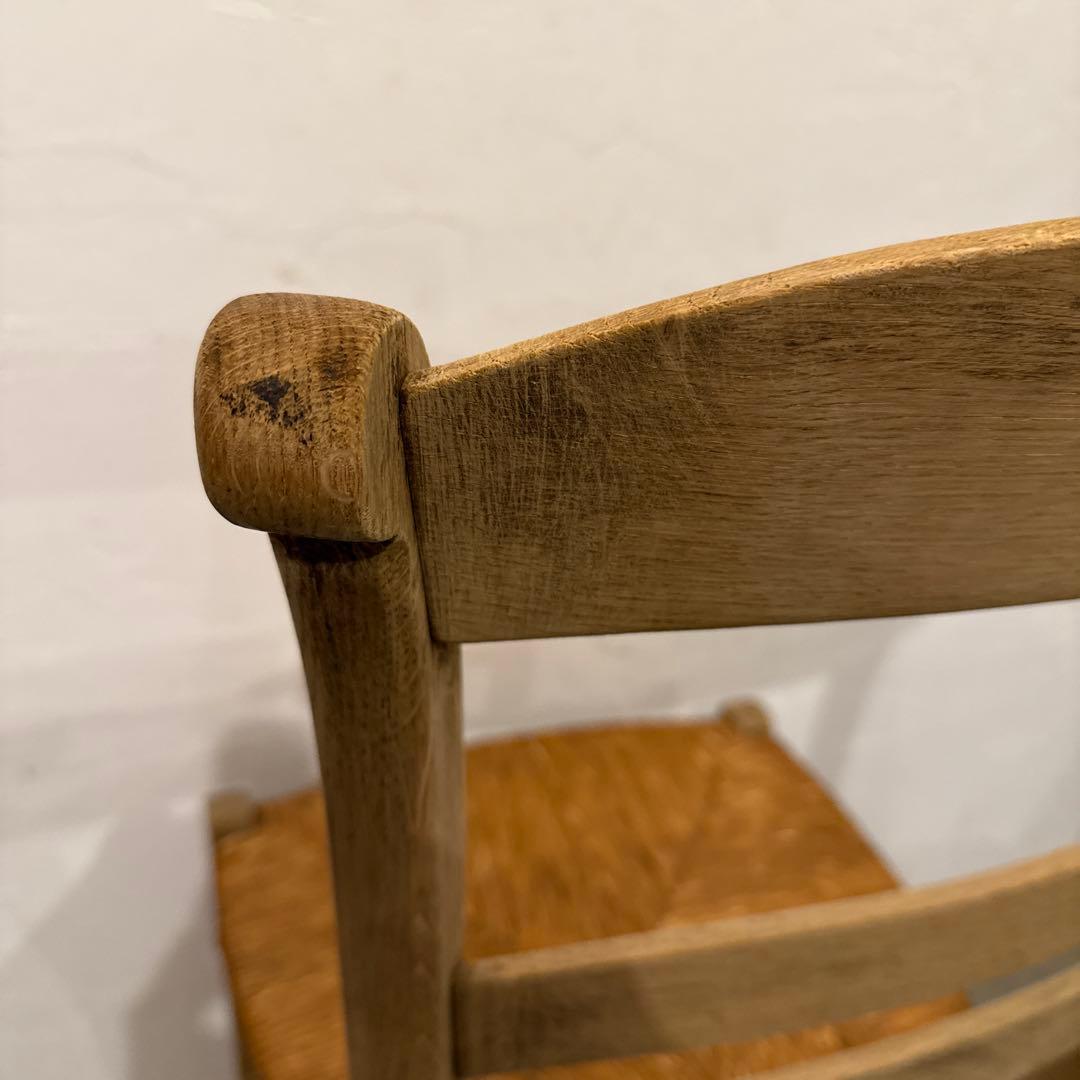 ダイニングチェア　カフェチェア　藁座面　剥離　3