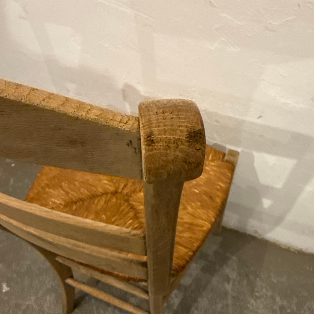 ダイニングチェア　カフェチェア　藁座面　剥離　3