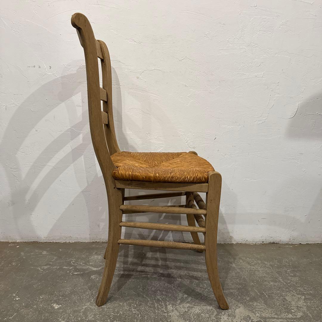 ダイニングチェア　カフェチェア　藁座面　剥離　3